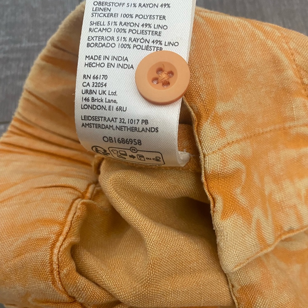 Anthropologie Linen Blend Embroidered Parachute Pants Size Small - Picture 9 of 9